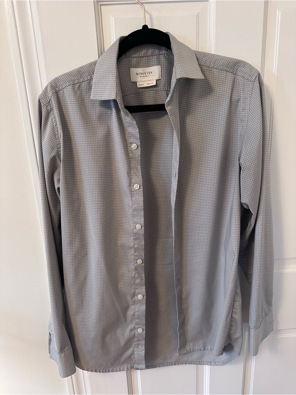 Ministry of Supply Gray Micro-Check Dress Shirt